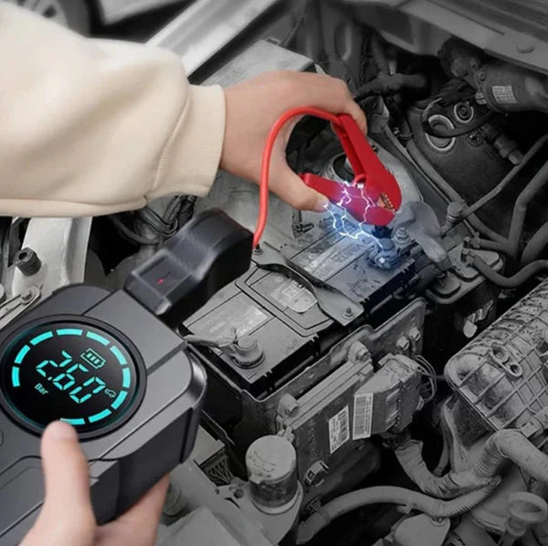 Portable Car Jump Starter with Air Pump – 2-in-1 Emergency Power
