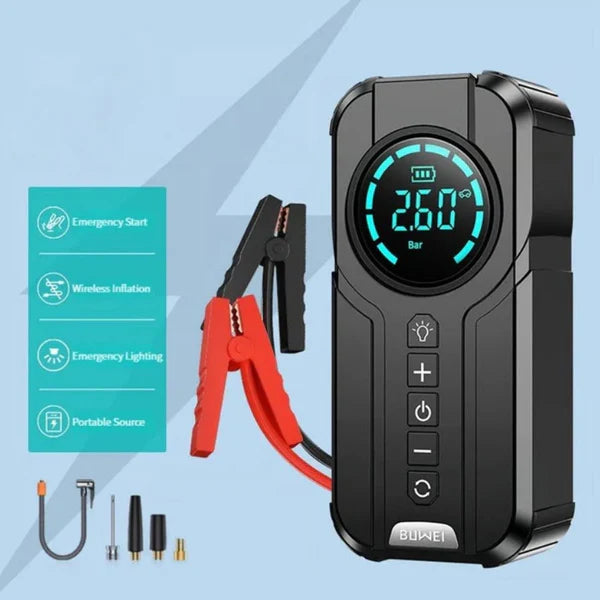 Portable Car Jump Starter with Air Pump – 2-in-1 Emergency Power