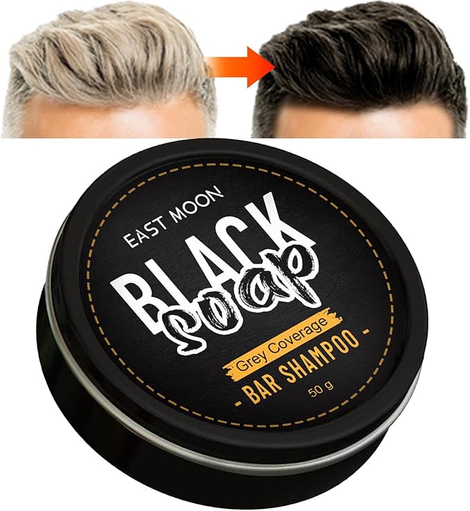 EAST MOON Organic Black Soap Bar Shampoo – Original Formula