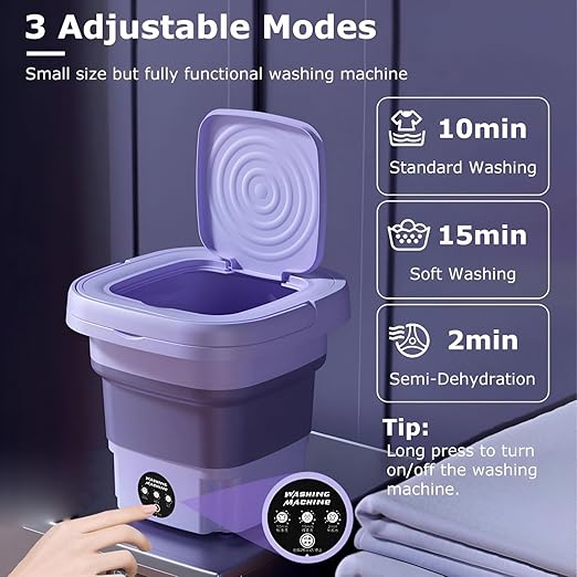 Portable Foldable Laundry Washer – Perfect for Apartments, Travel & Dorms!