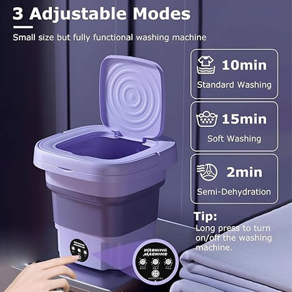 Portable Foldable Laundry Washer – Perfect for Apartments, Travel & Dorms!