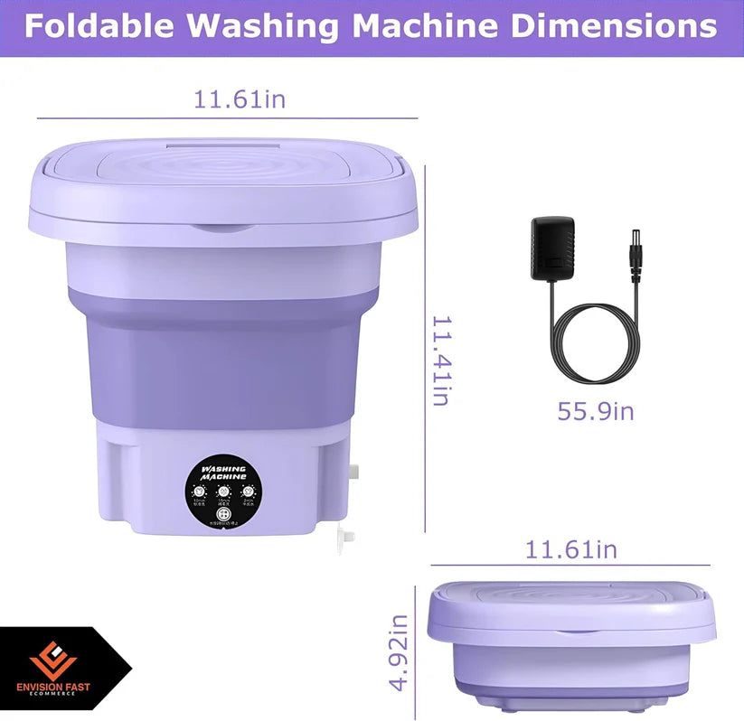 Portable Foldable Laundry Washer – Perfect for Apartments, Travel & Dorms!