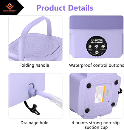 Portable Foldable Laundry Washer – Perfect for Apartments, Travel & Dorms!